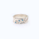 Seascape | Sterling Silver with 3 x 2mm Semi Precious Gemstone Ring