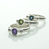 Love Poem | Sterling Silver and 6mm Round Semi Precious Gemstone Ring