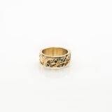 Seascape | Solid Gold with 3 x 2mm Semi Precious Gemstone Ring