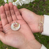 Shell | Sterling Silver and 9ct Solid Yellow Gold Pendant Large