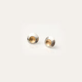 Moon Shell | Sterling Silver and 22ct Gold Plated Stud Earrings Petite
