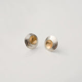 Moon Shell | Sterling Silver and 22ct Gold Plated Stud Earrings Petite