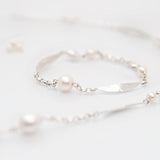 Leaf | Sterling Silver and Pearl Bracelet