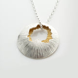 Golden Shore | Sterling Silver and 22ct Gold Plated Double Pendant Large