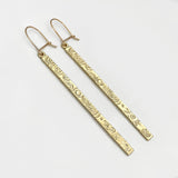 Heaven | 9ct Solid Gold Bar Drop Earrings Large