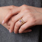 Love Poem | Solid Gold and 6mm Round Semi Precious Gemstone Ring
