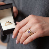 Love Poem | Solid Gold and 6mm Round Semi Precious Gemstone Ring