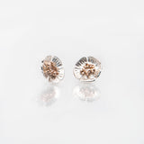 Wild Irish Rose | Sterling Silver and 10ct Solid Rose Gold Stud Earrings Medium