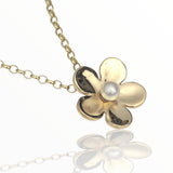 Forget Me Not | 9ct Solid Gold and Pearl Pendant Large