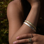 Martina Hamilton Croí Sliogán | Sterling Silver Bangle