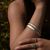 Martina Hamilton Croí Sliogán | Sterling Silver Bangle