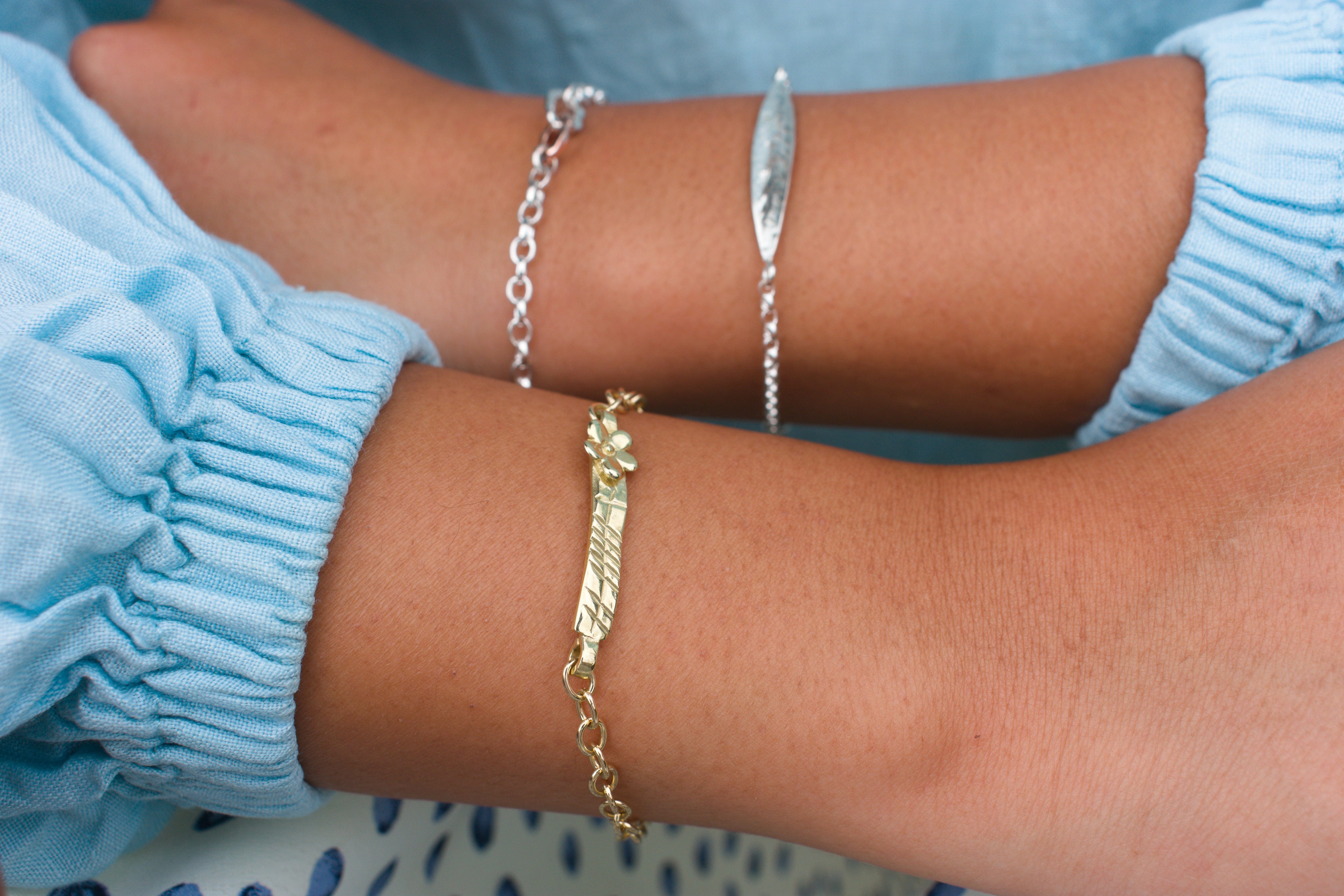 Martina Hamilton Forget Me Not | 9ct Solid Gold Ogham Grá Love Bracelet