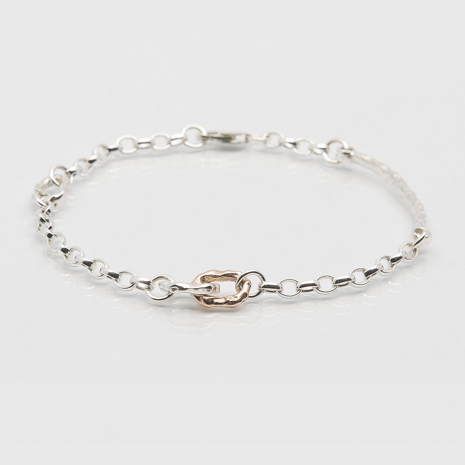 Martina Hamilton Island Link | Sterling Silver and 10ct Solid Rose Gold Bracelet
