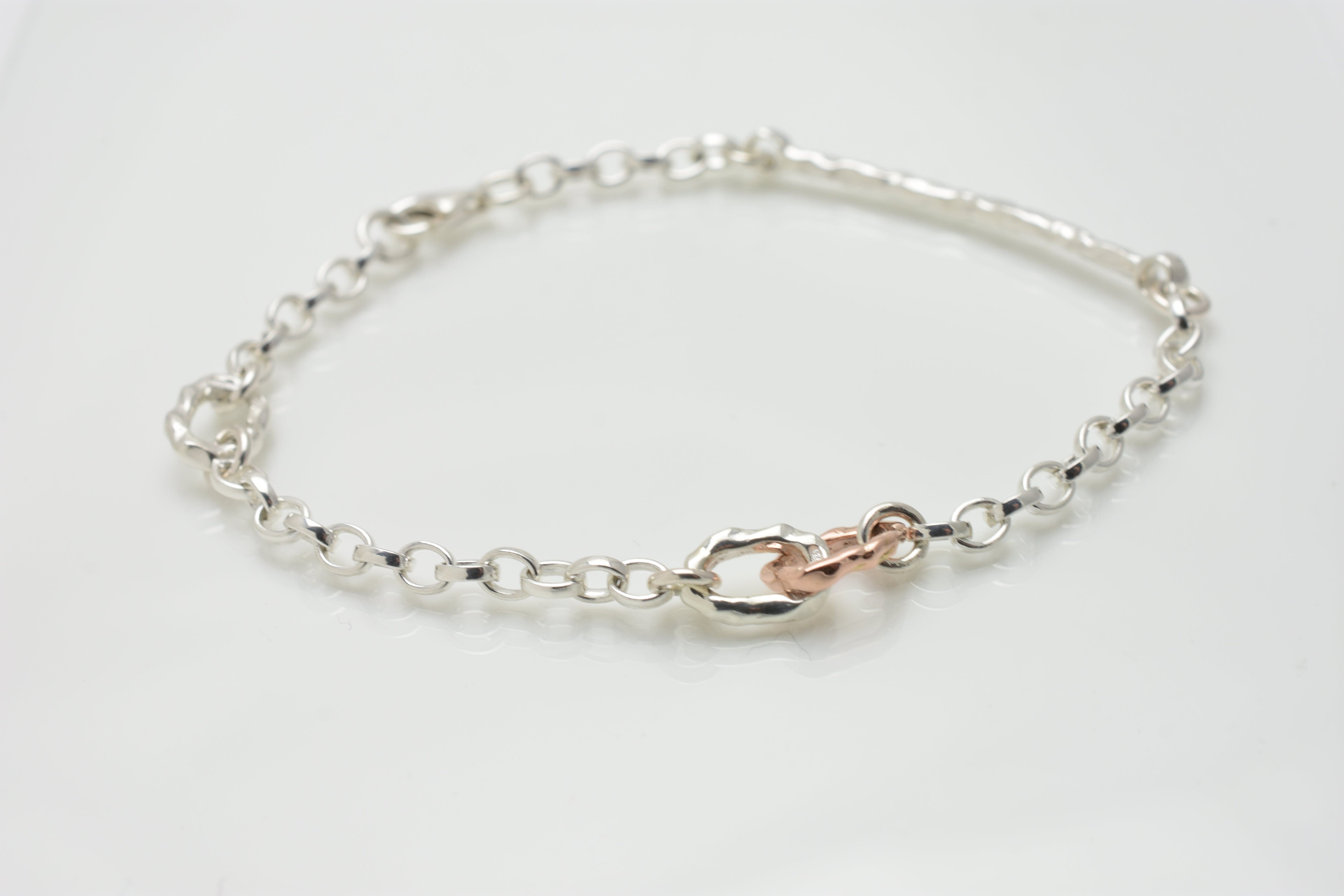 Martina Hamilton Island Link | Sterling Silver and 10ct Solid Rose Gold Bracelet