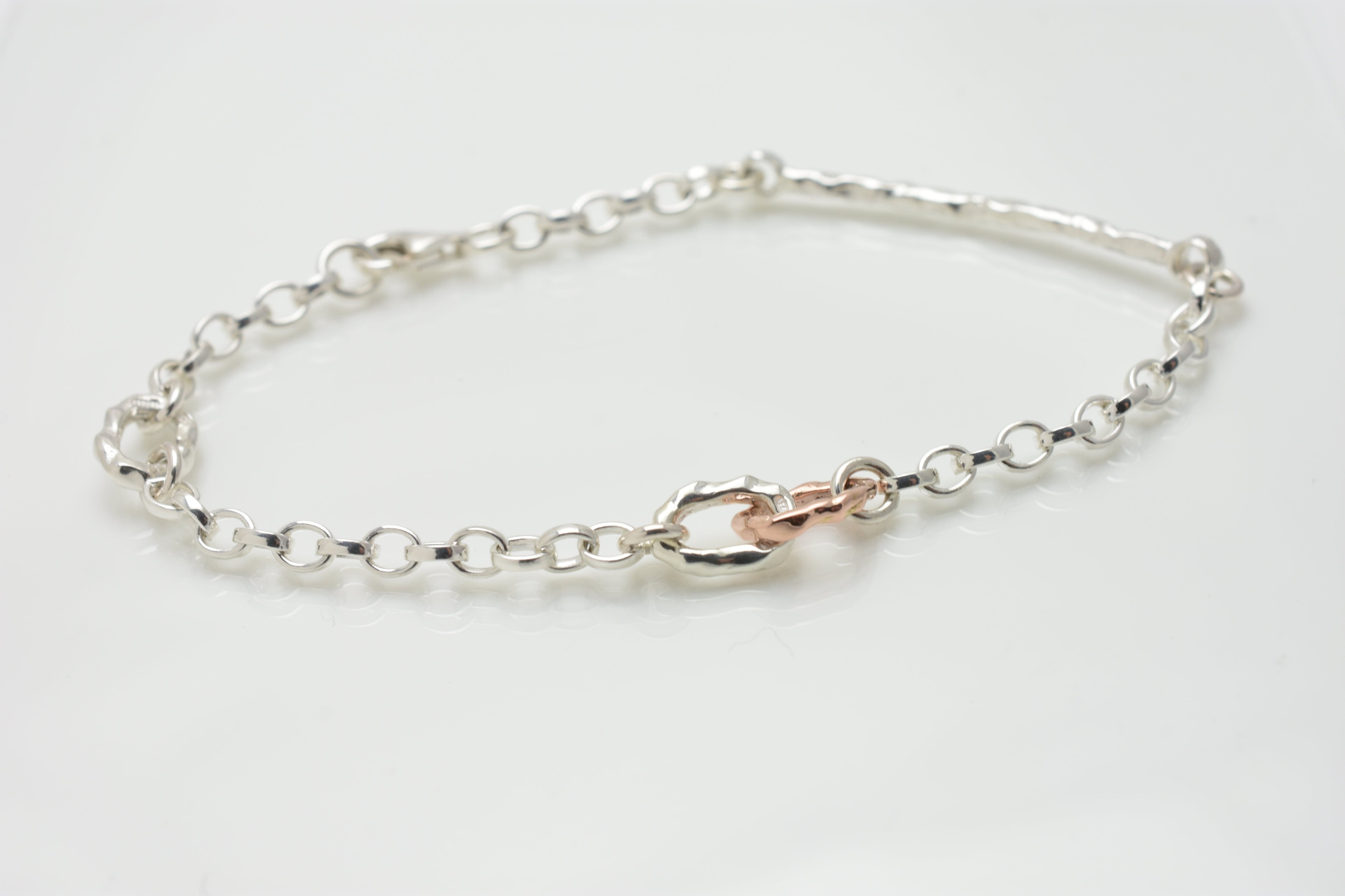 Martina Hamilton Island Link | Sterling Silver and 10ct Solid Rose Gold Bracelet