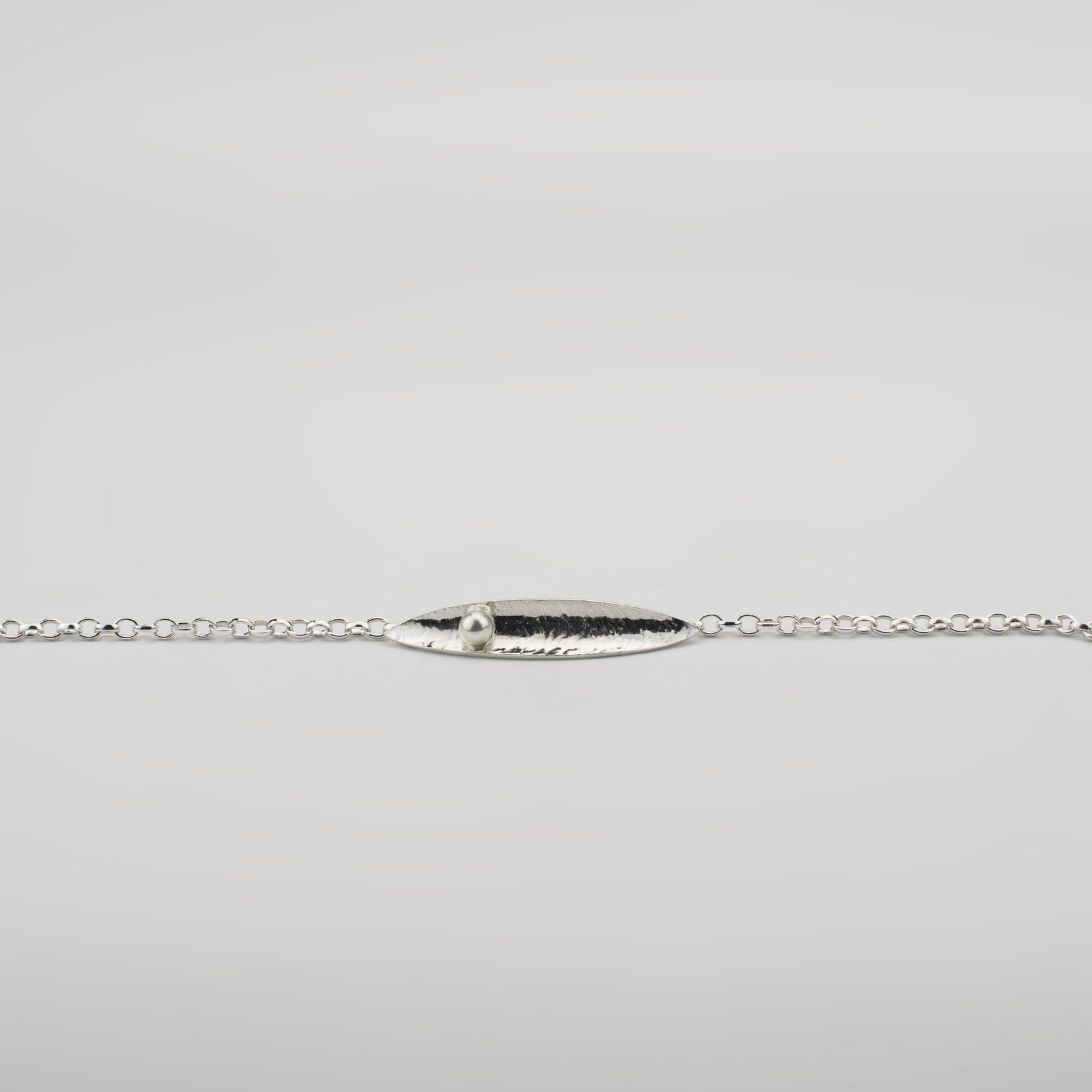 Martina Hamilton Leaf | Sterling Silver and Fixed Pearl Bracelet