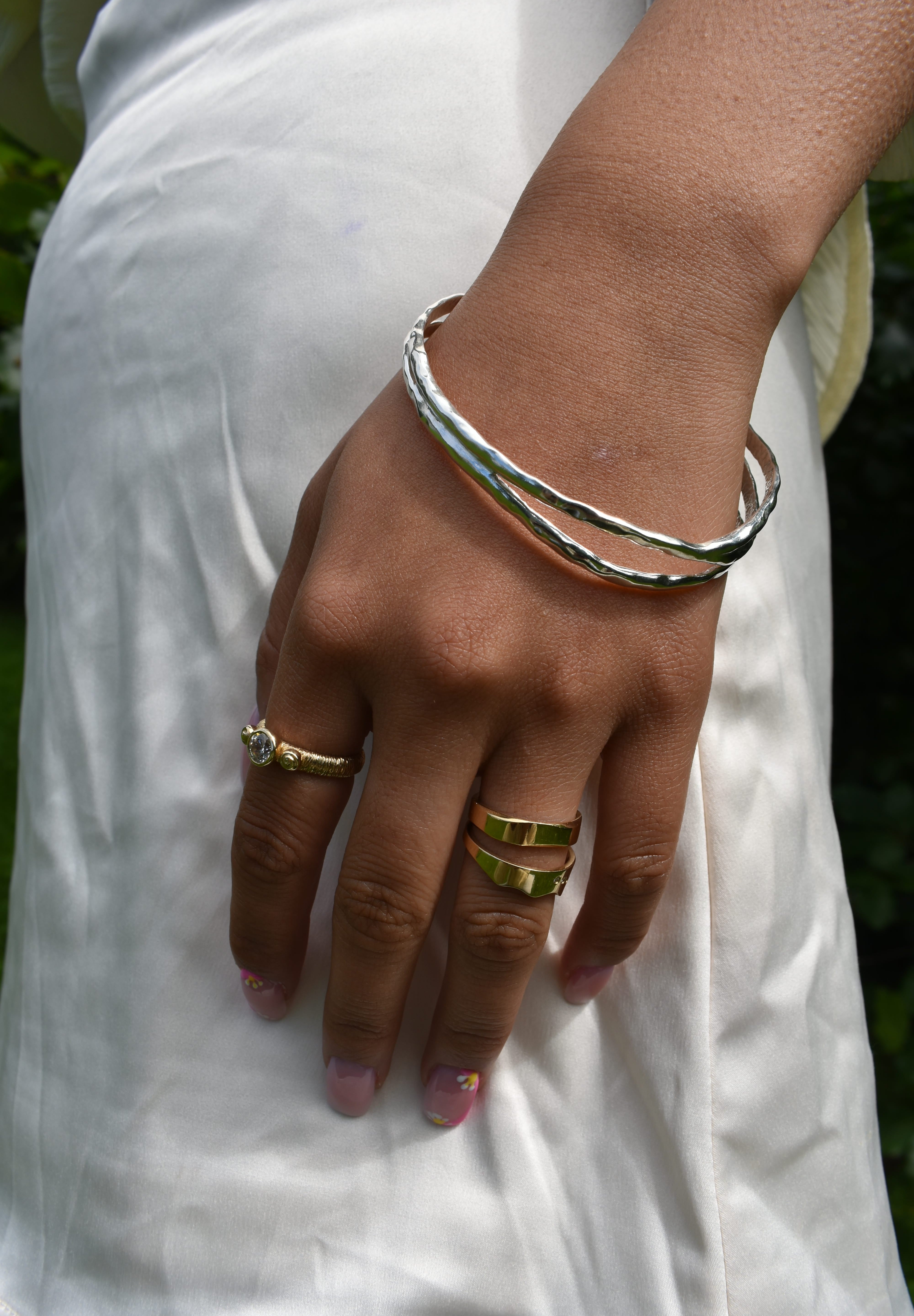 Martina Hamilton Reflections | Sterling Silver Three Strand Bangle