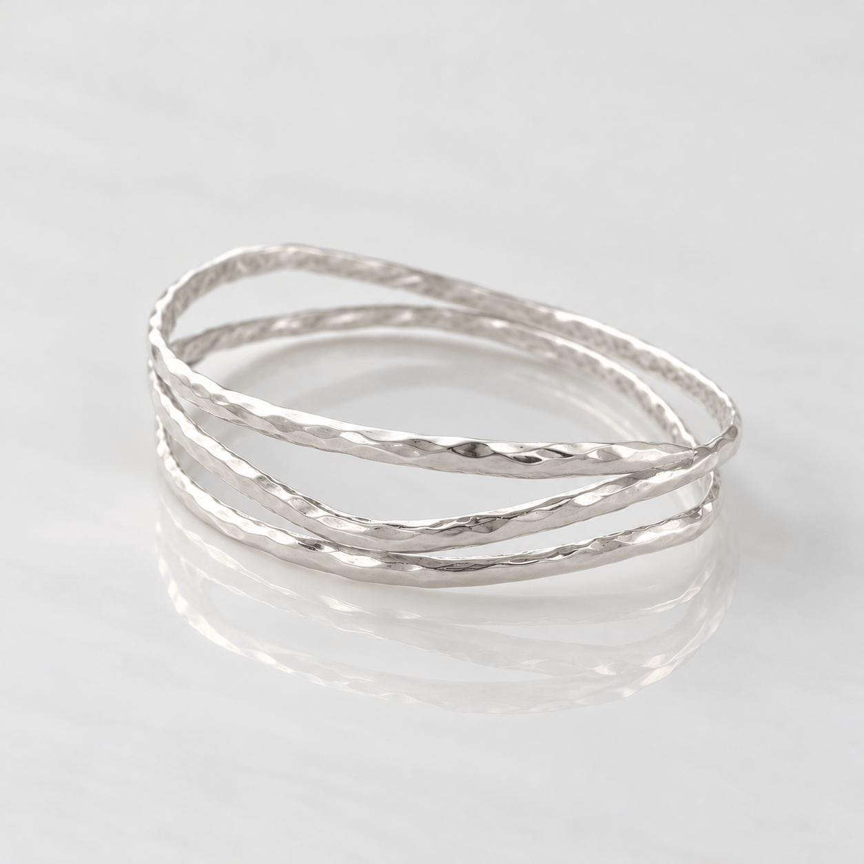 Martina Hamilton Reflections | Sterling Silver Three Strand Bangle