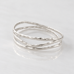 Martina Hamilton Reflections | Sterling Silver Three Strand Bangle