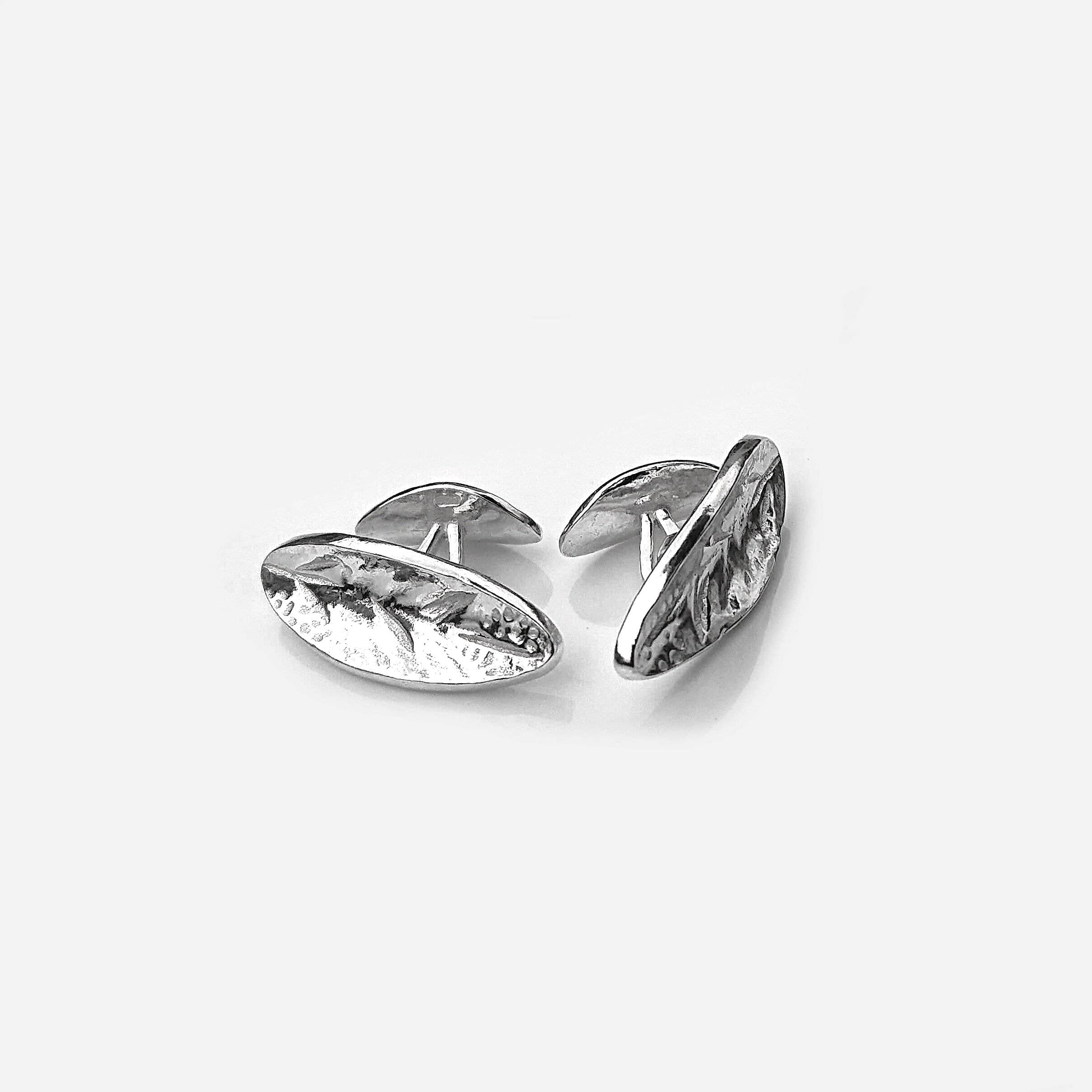 Martina Hamilton Leaf | Sterling Silver Cufflinks