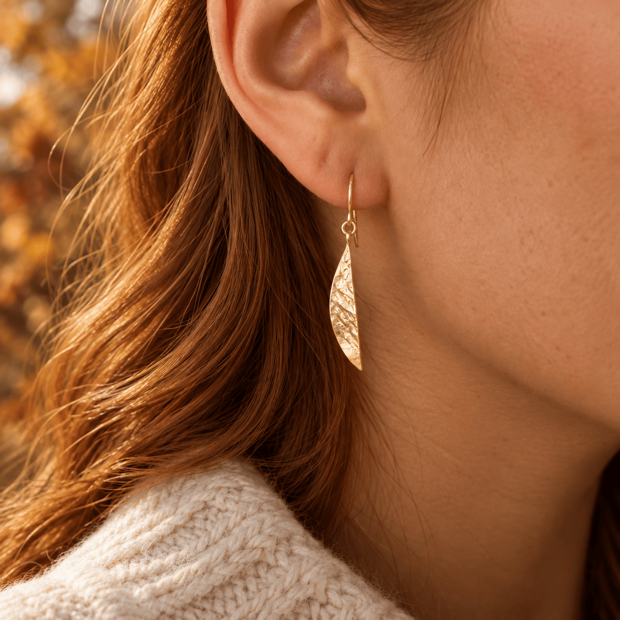 Martina Hamilton Fiadh | 9ct Solid Gold Crescent Drop Earrings