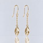 Martina Hamilton Fiadh | 9ct Solid Gold Leaf Chain Drop Earrings