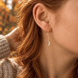 Martina Hamilton Fiadh | 9ct Solid Gold Leaf Chain Drop Earrings