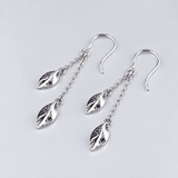 Martina Hamilton Fiadh | Sterling Silver Double Leaf Chain Drop Earrings