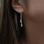 Martina Hamilton Fiadh | Sterling Silver Double Leaf Chain Drop Earrings