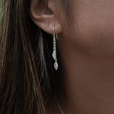 Martina Hamilton Fiadh | Sterling Silver Double Leaf Chain Drop Earrings