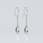 Martina Hamilton Fiadh | Sterling Silver Leaf Chain Drop Earrings