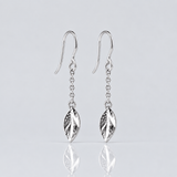 Martina Hamilton Fiadh | Sterling Silver Leaf Chain Drop Earrings