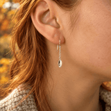 Martina Hamilton Fiadh | Sterling Silver Leaf Chain Drop Earrings