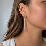 Martina Hamilton Heaven | Sterling Silver Bar Drop Earrings Large