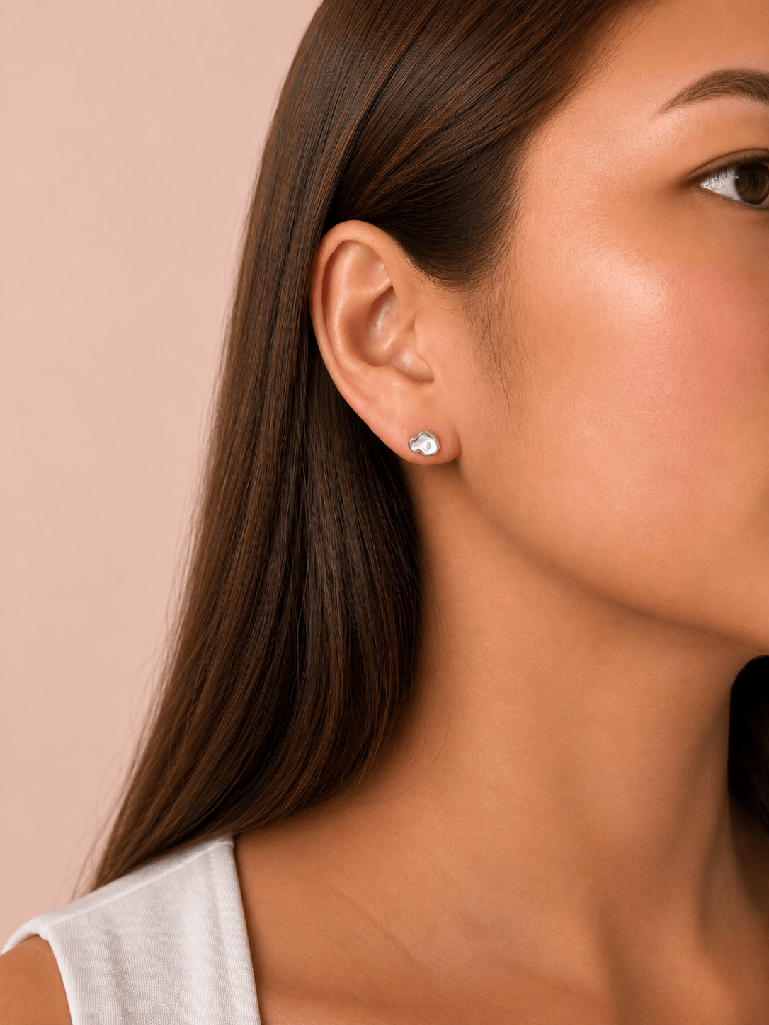 Martina Hamilton Island Link | Sterling Silver Stud Earrings Petite