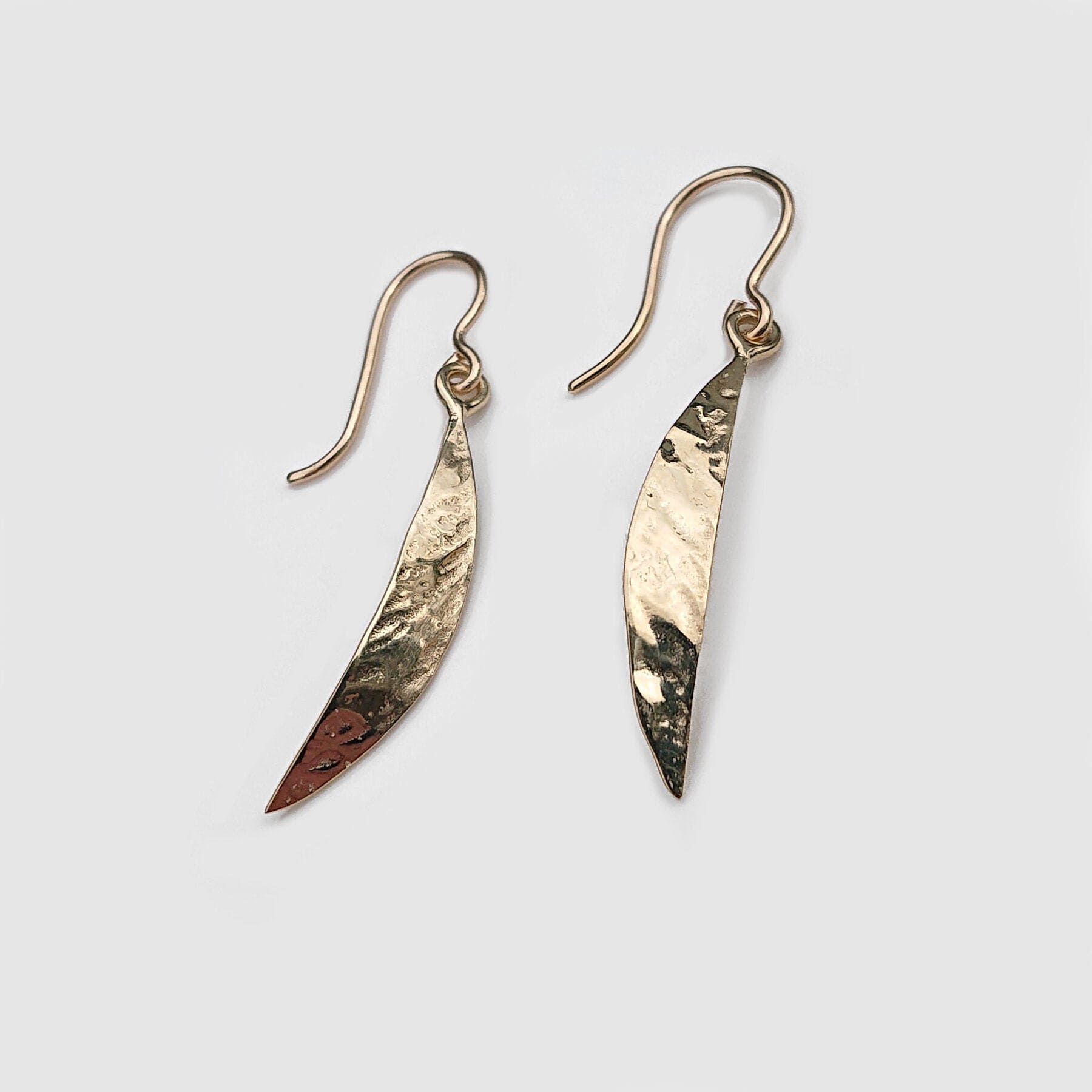 Martina Hamilton Leaf | 9ct Solid Gold Crescent Drop Earrings