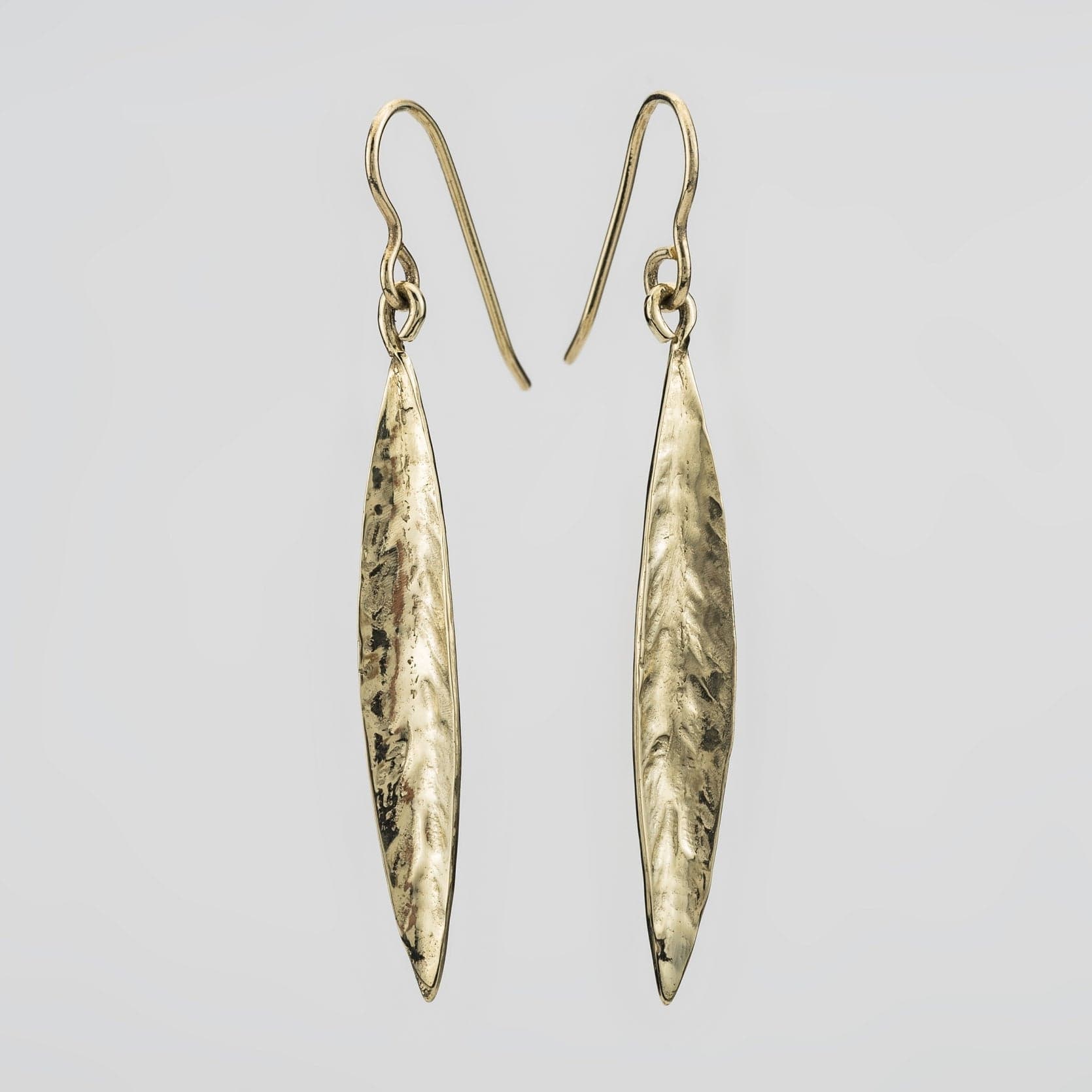 Martina Hamilton Leaf | 9ct Solid Gold Drop Earrings Large