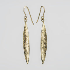 Martina Hamilton Leaf | 9ct Solid Gold Drop Earrings Large