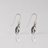 Martina Hamilton Leaf | Silver Drop Earrings Petite