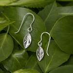 Martina Hamilton Leaf | Silver Drop Earrings Petite