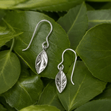 Martina Hamilton Leaf | Silver Drop Earrings Petite
