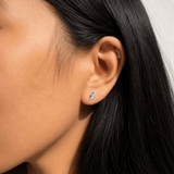 Martina Hamilton Leaf | Silver Stud Earrings Petite