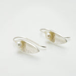 Martina Hamilton Leaf | Sterling Silver and Pearl Drop Earrings Medium