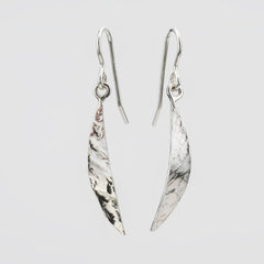 Martina Hamilton Leaf | Sterling Silver Crescent Drop Earrings