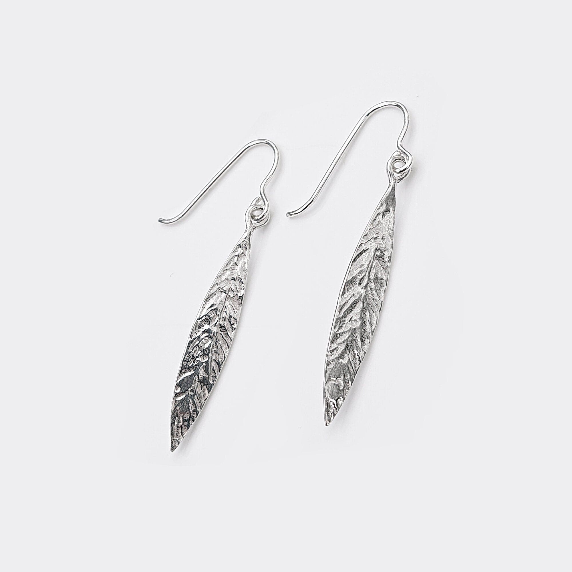 Martina Hamilton Leaf | Sterling Silver Drop Earrings Large