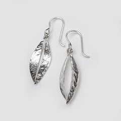 Martina Hamilton Leaf | Sterling Silver Gold Double Drop Earrings