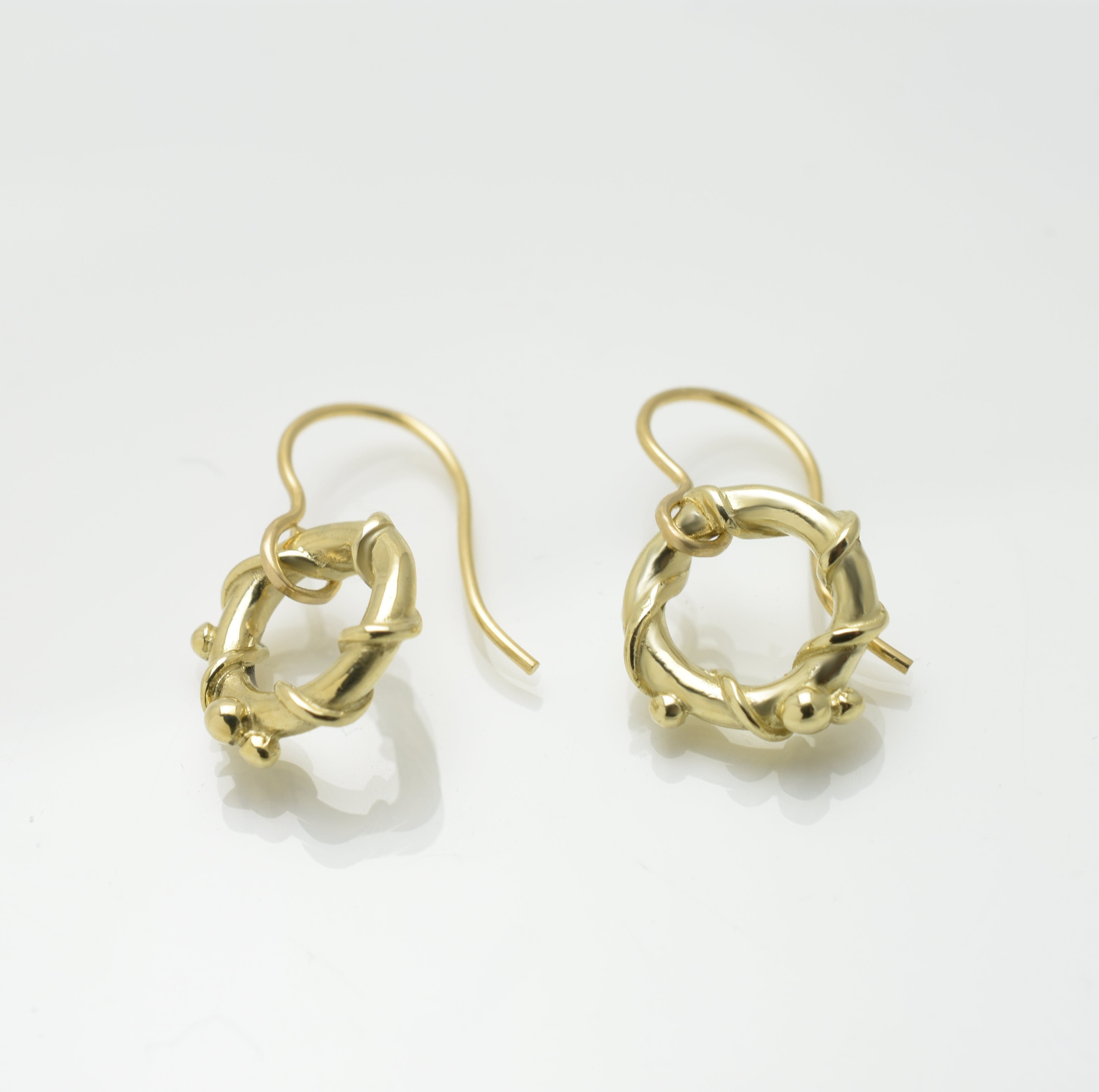 Martina Hamilton Nebula | 9ct Solid Gold Circle Drop Earrings Petite