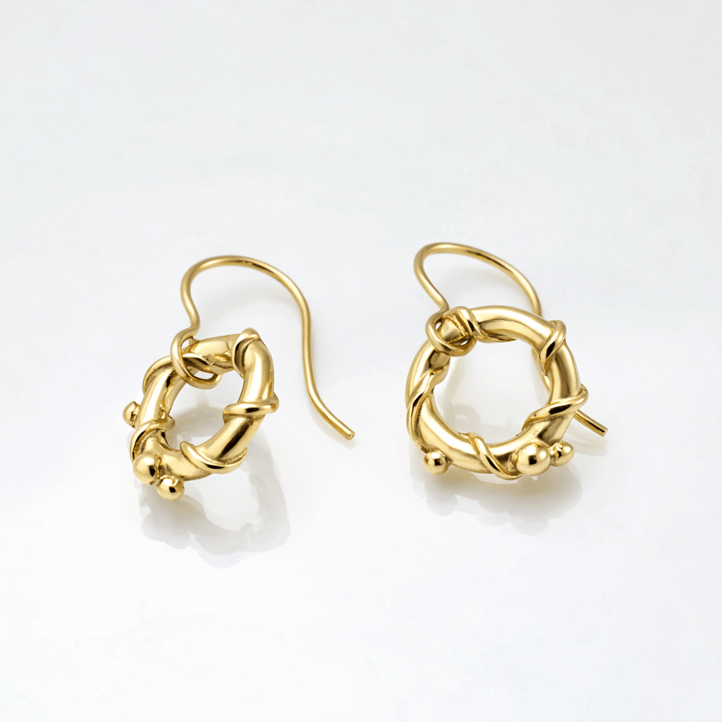Martina Hamilton Nebula | 9ct Solid Gold Circle Drop Earrings Petite