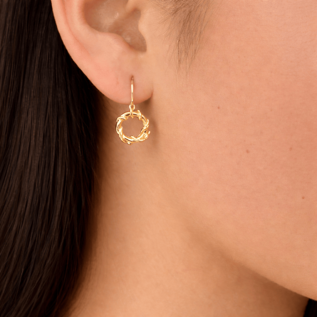 Martina Hamilton Nebula | 9ct Solid Gold Circle Drop Earrings Petite