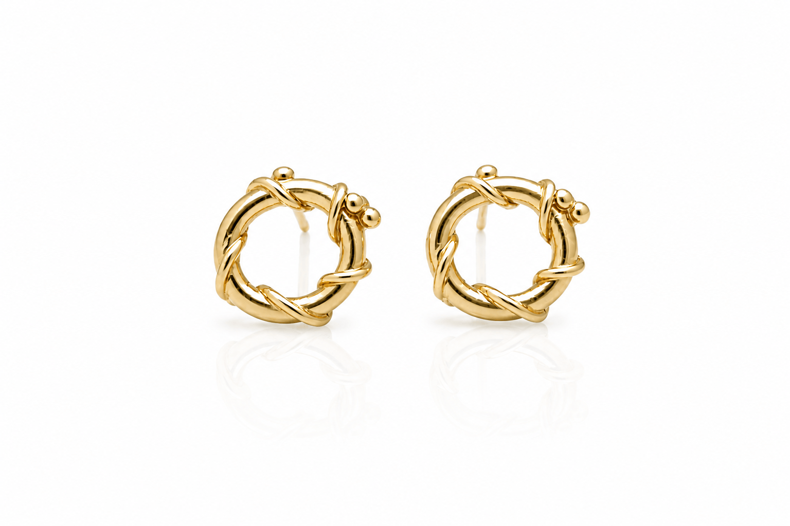 Martina Hamilton Nebula | 9ct Solid Gold Circle Stud Earrings Petite